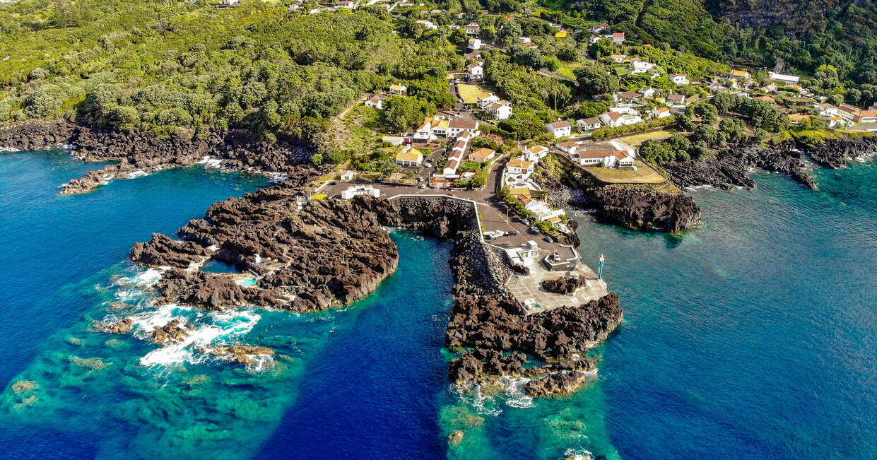 Aerial view of Faial in the Azores