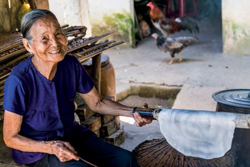 Smiling local woman in Vietnam